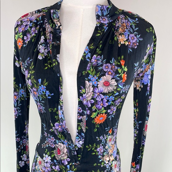 Paco Rabanne Black Floral Midi Dress, 34 - Picture 7 of 15